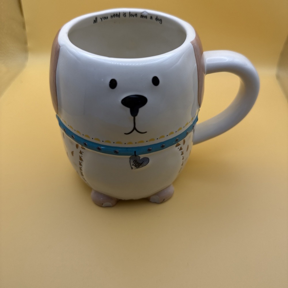 Natural Life Folk Mug Dog "All You Need is Love and a Dog" Coffee Cup